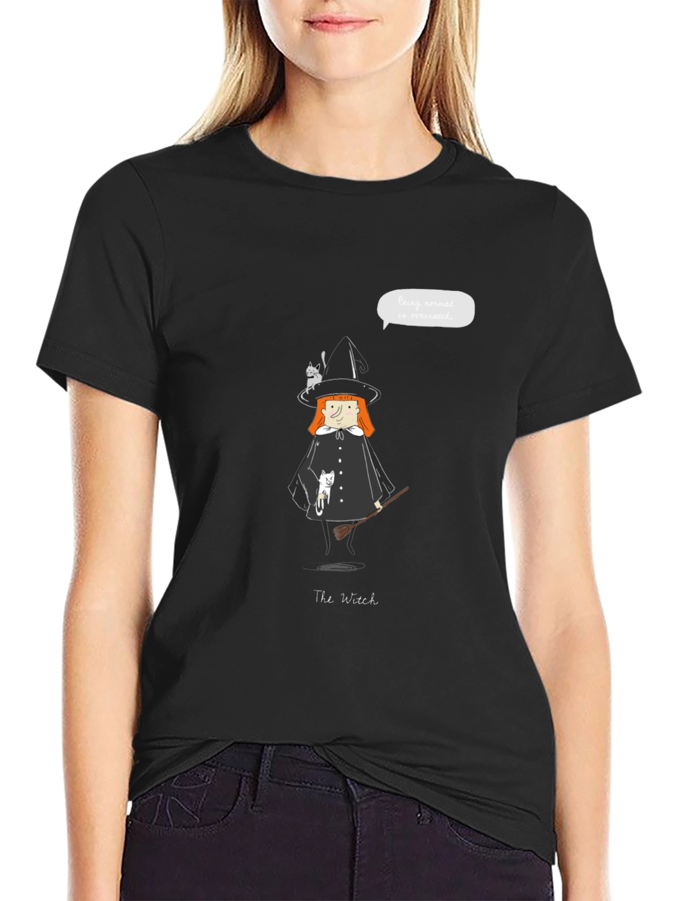 Witch & Cats Graphic Tee - Unisex Casual T-Shirt
