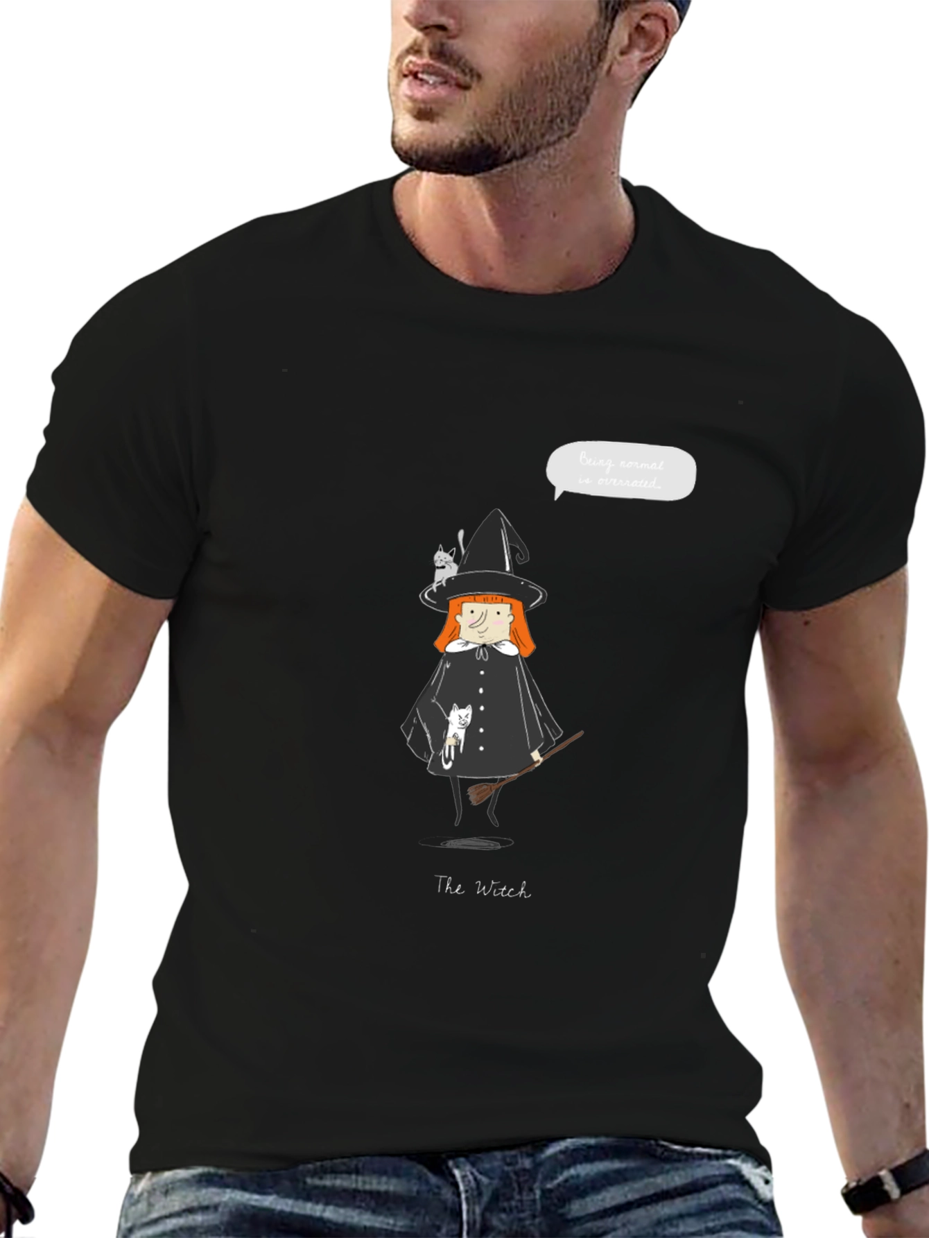Witch & Cats Graphic Tee - Unisex Casual T-Shirt