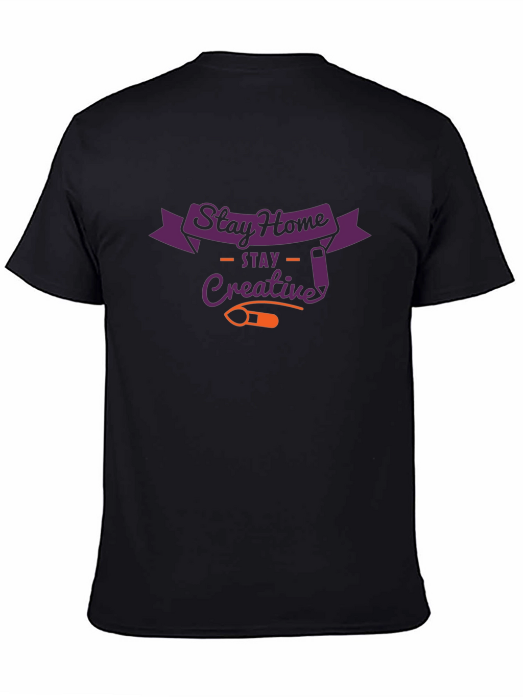 Stay Home Creative Black Graphic T-Shirt