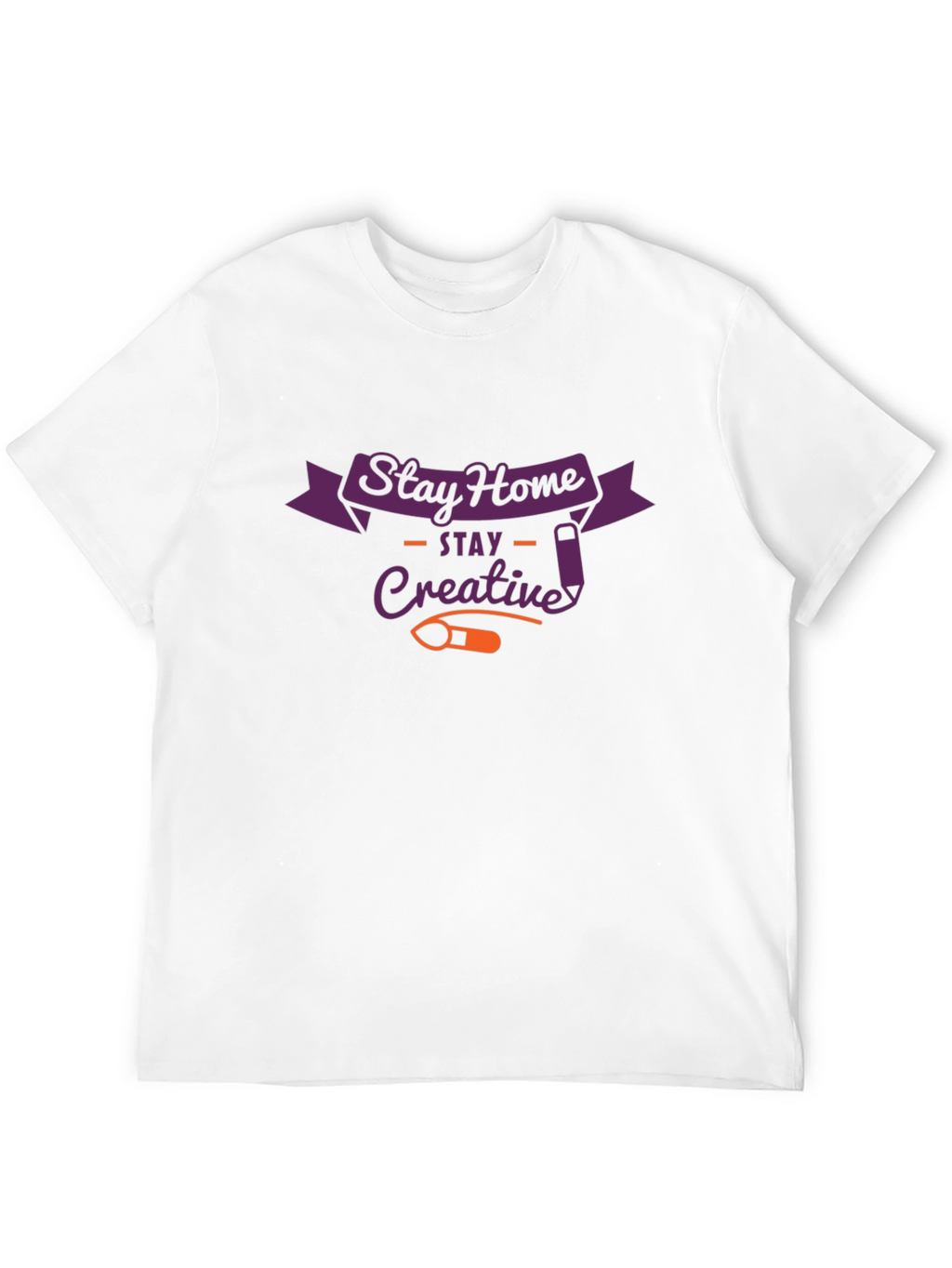 Stay Home Creative Black Graphic T-Shirt