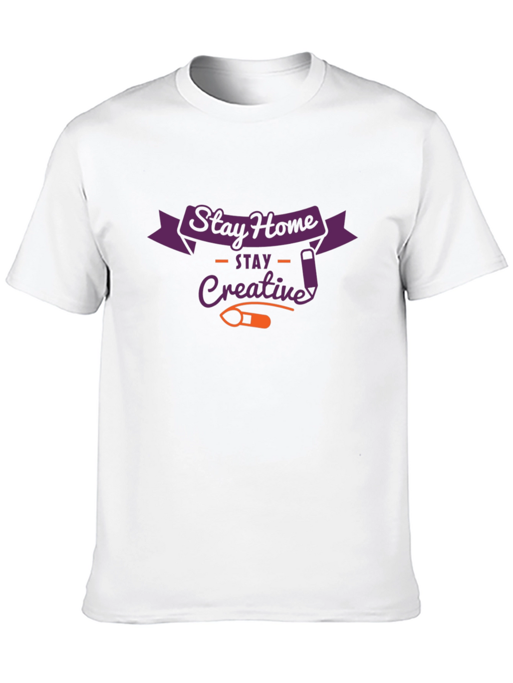 Stay Home Creative Black Graphic T-Shirt