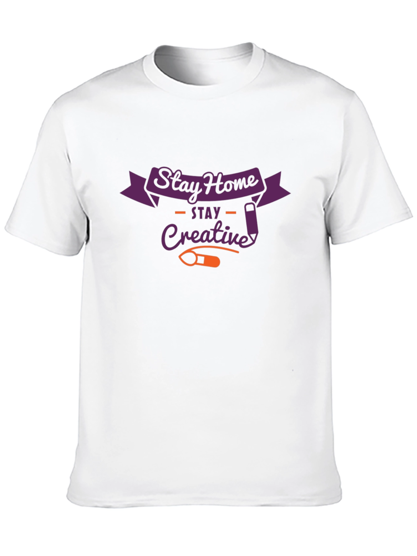 Stay Home Creative Black Graphic T-Shirt