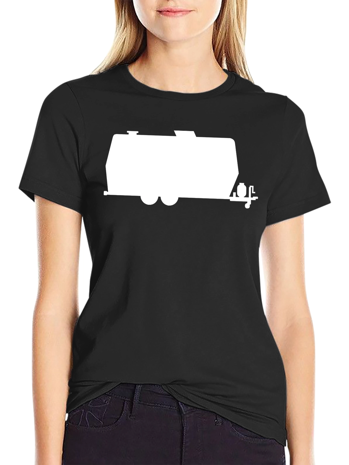 Retro Camper Graphic T-Shirt - Black Cotton Tee