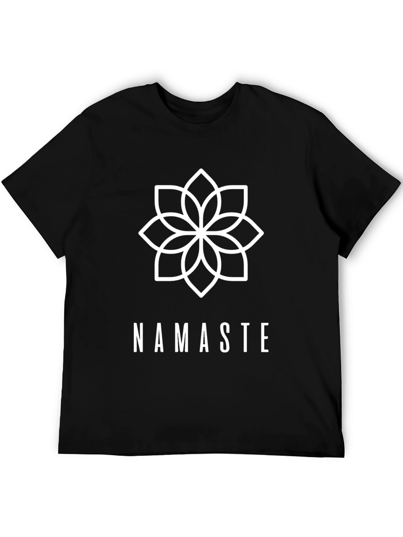 Namaste Lotus Flower Black T-Shirt