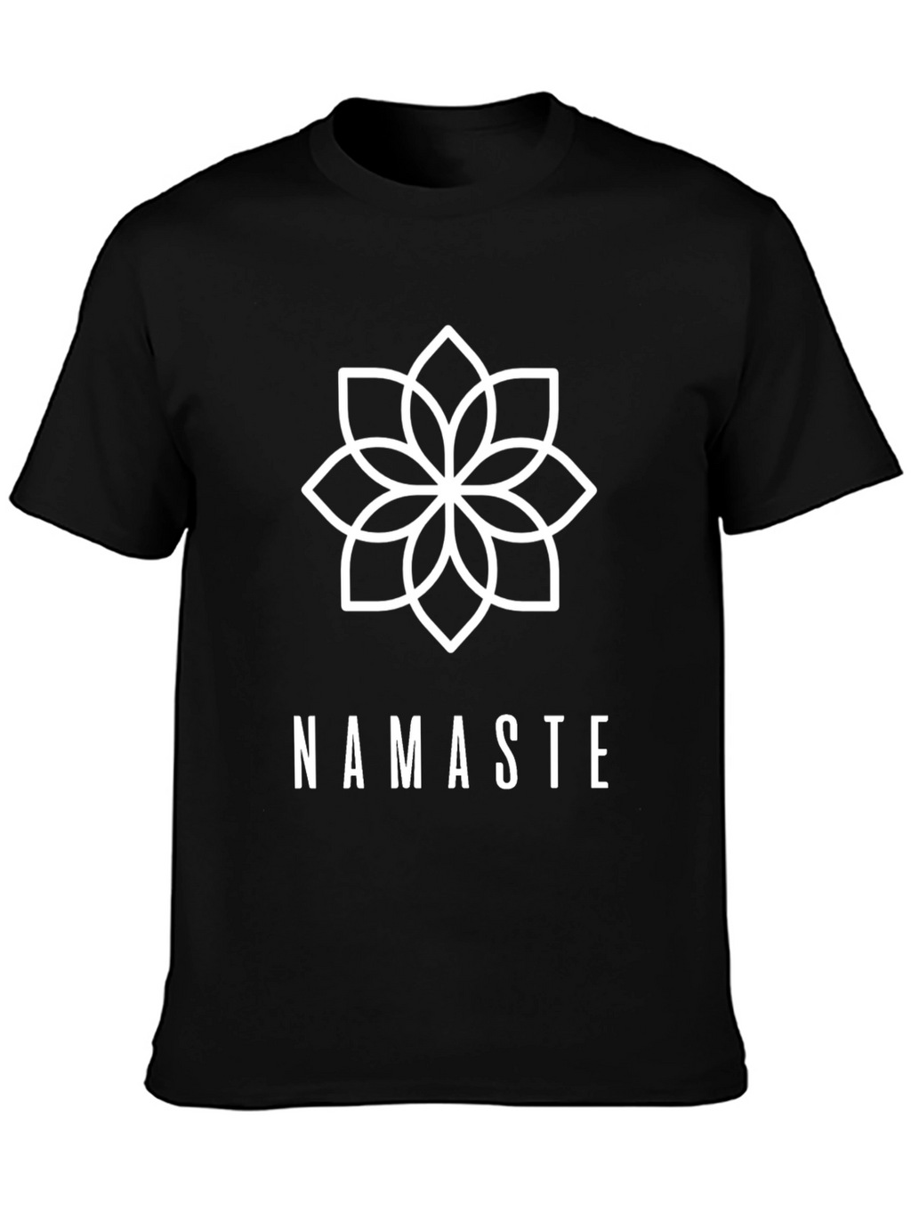 Namaste Lotus Flower Black T-Shirt