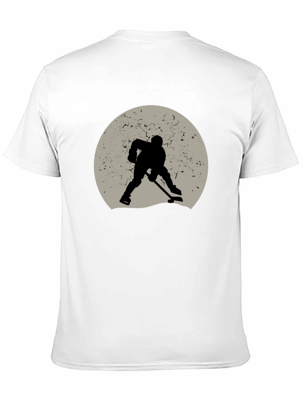 Hockey Player Silhouette Graphic Tee - Black