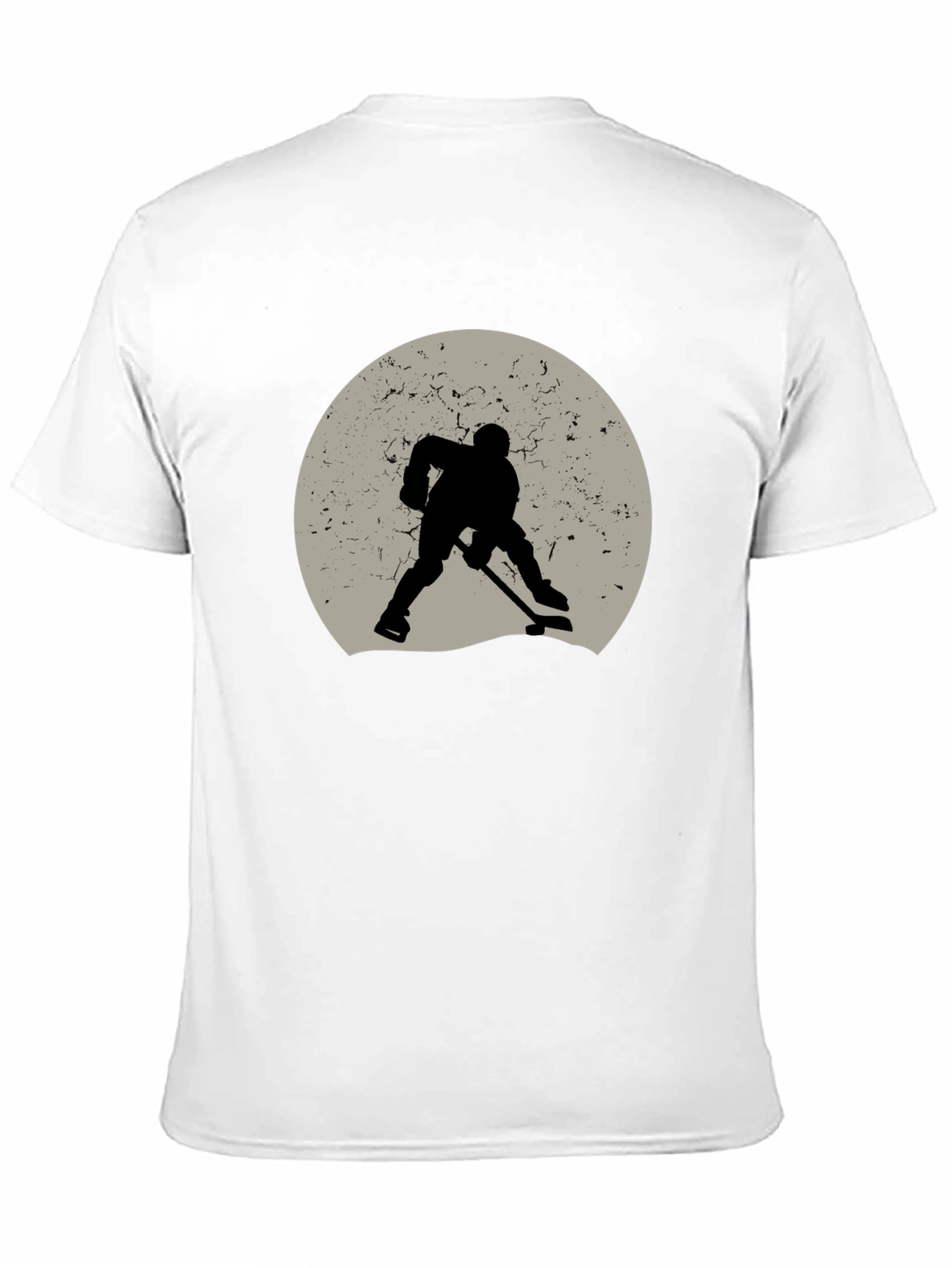 Hockey Player Silhouette Graphic Tee - Black