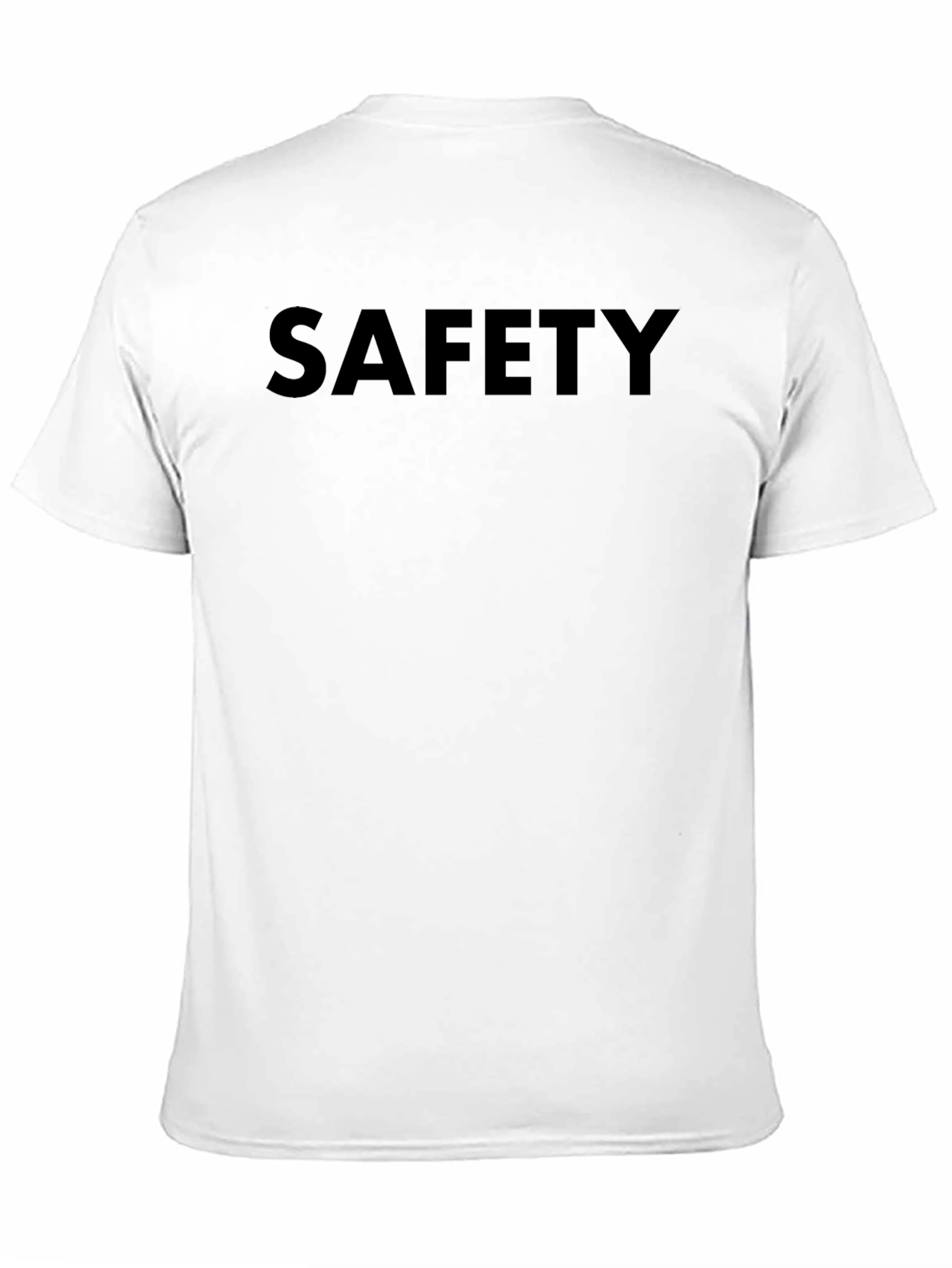 Safety First T-Shirt - Solid Black Crew Neck Tee
