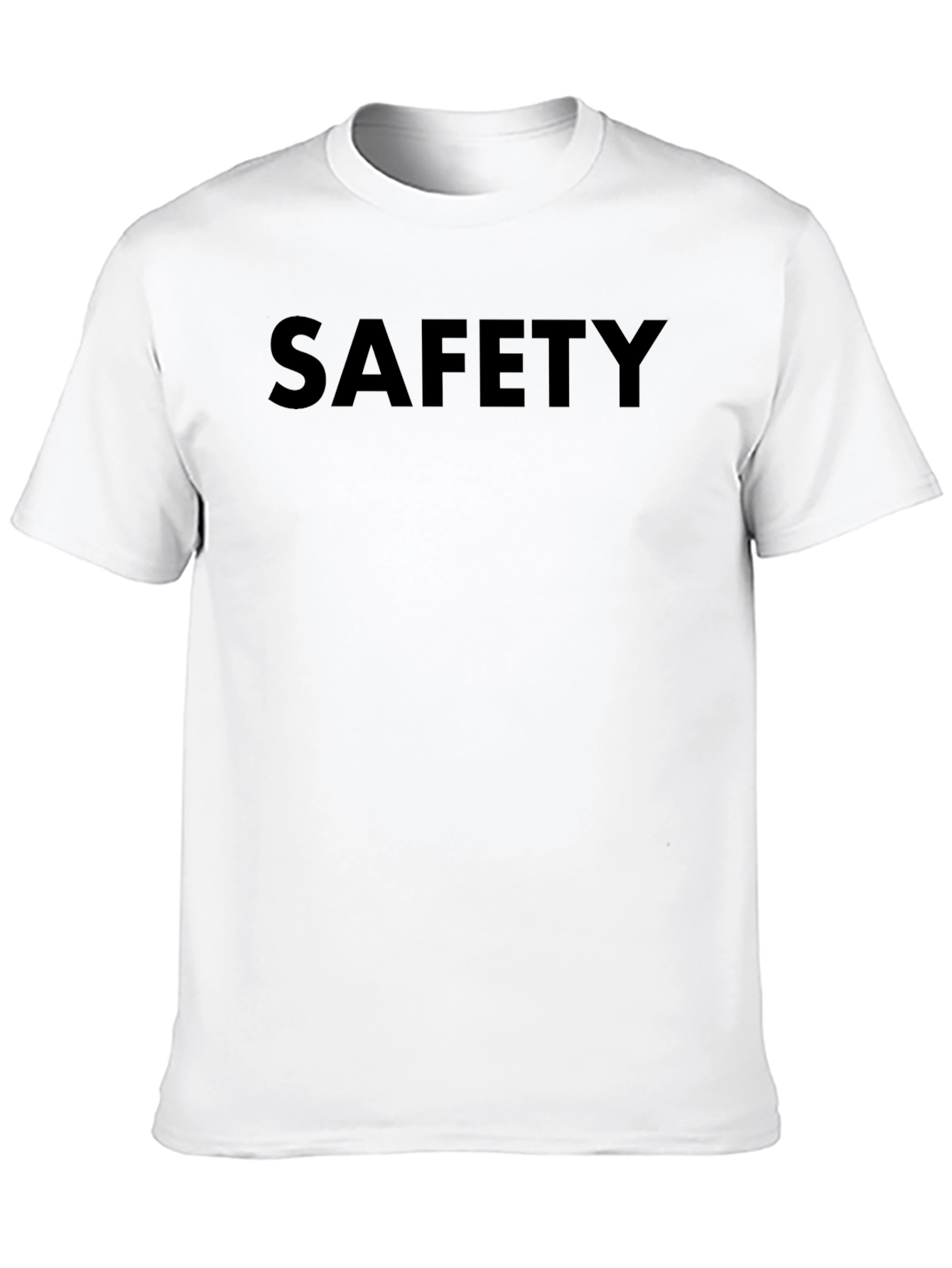 Safety First T-Shirt - Solid Black Crew Neck Tee
