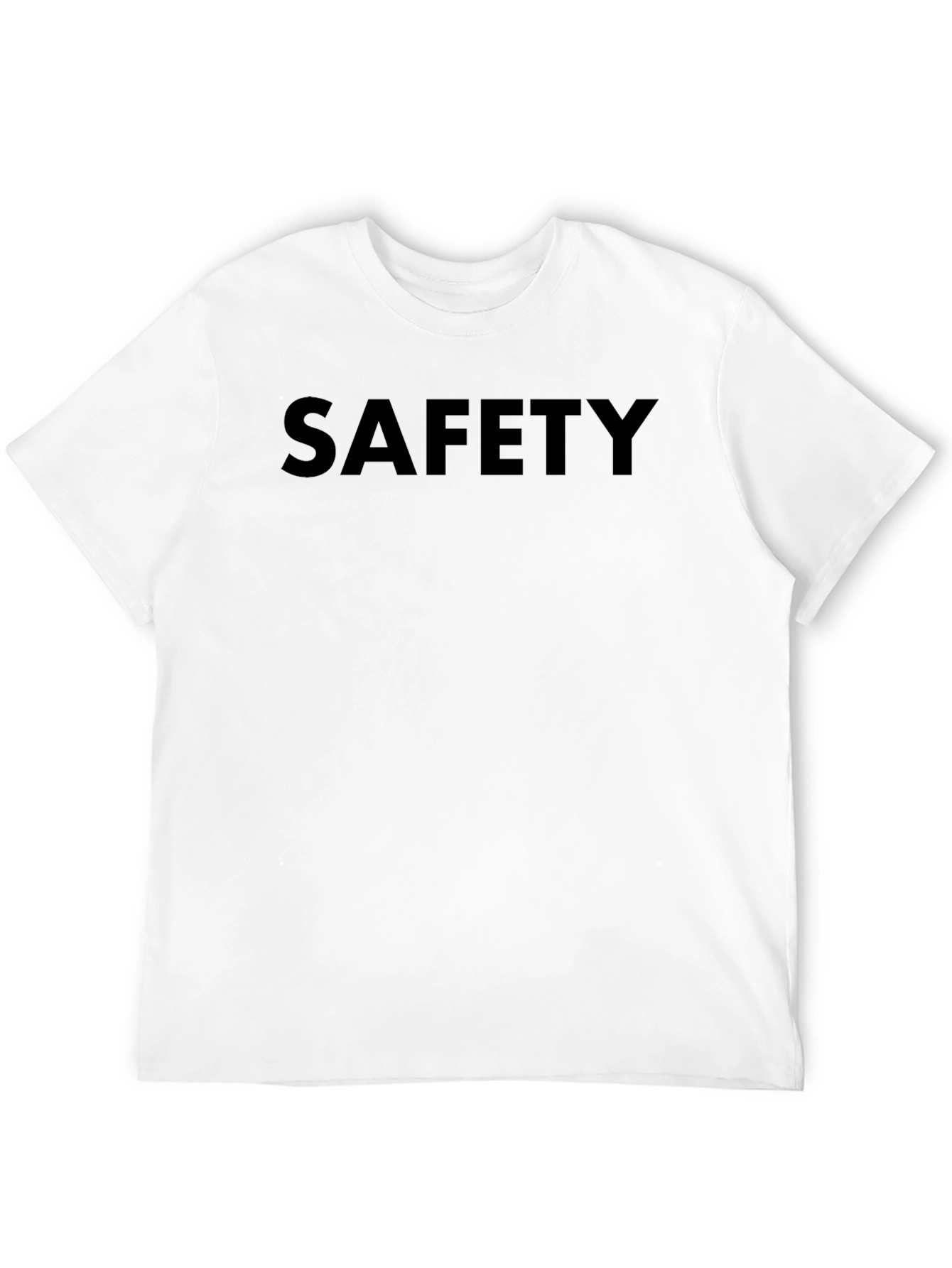 Safety First T-Shirt - Solid Black Crew Neck Tee