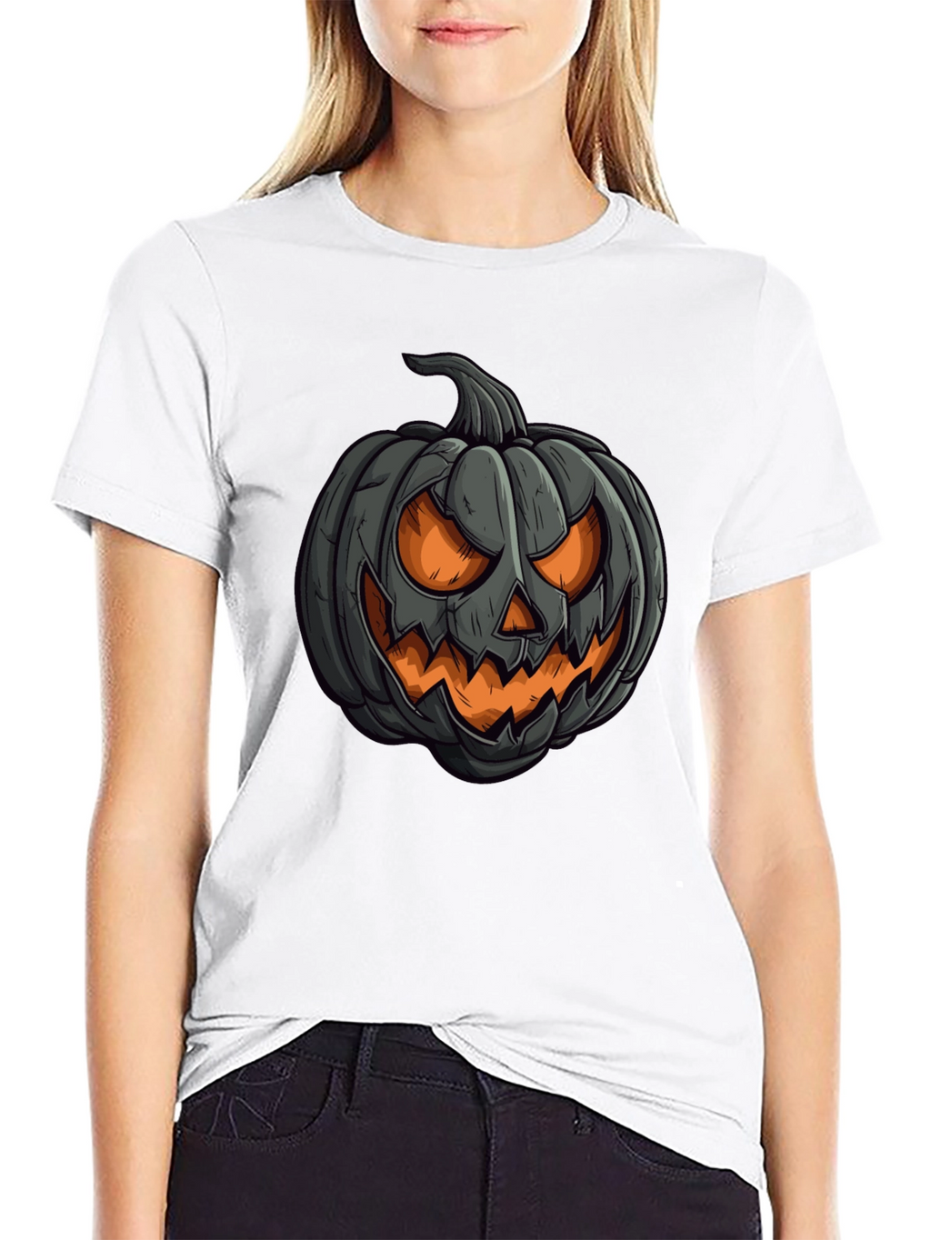 Pumpkin Graphic Black T-Shirt Halloween Style