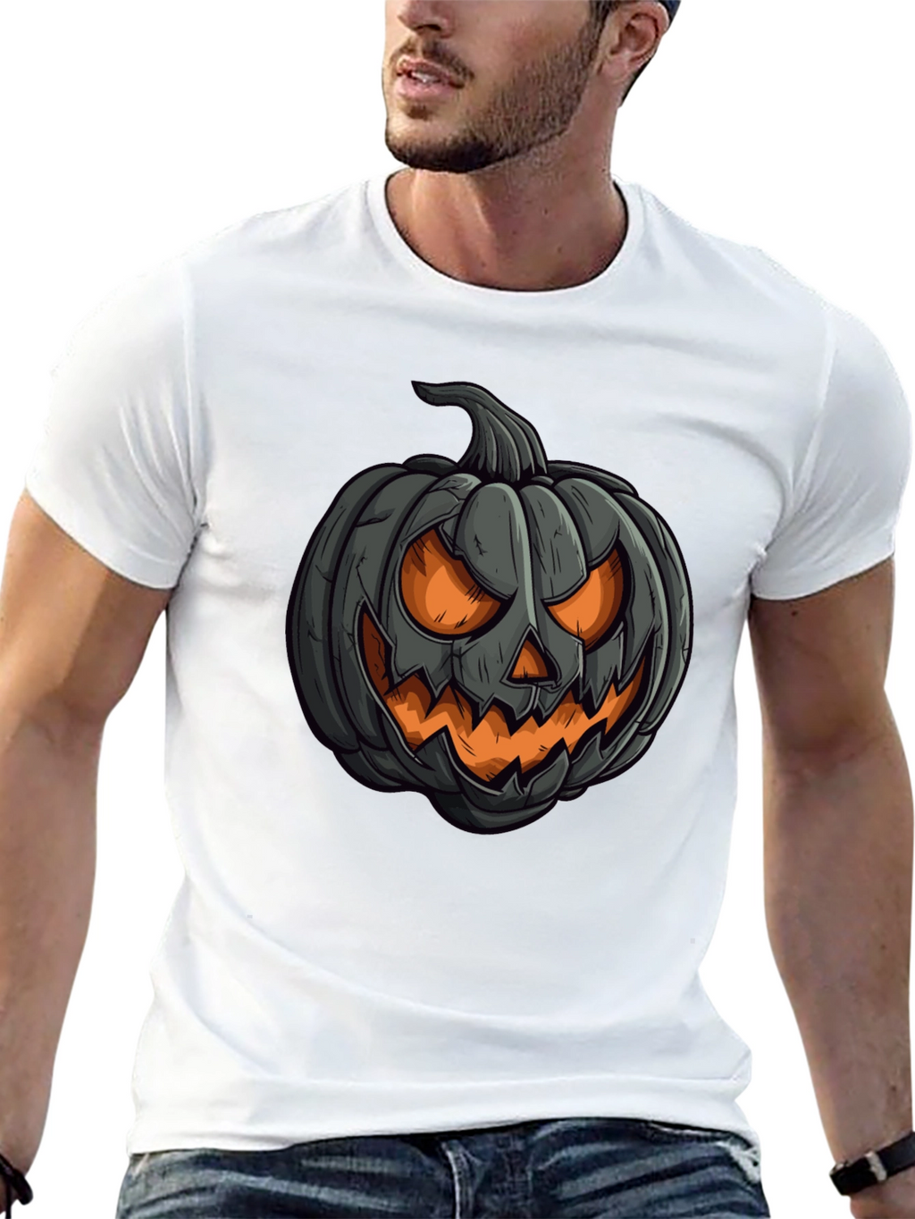 Pumpkin Graphic Black T-Shirt Halloween Style