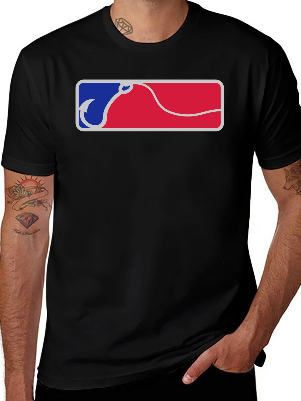 Fishing Hook Logo Tee - Casual Anglers T-Shirt