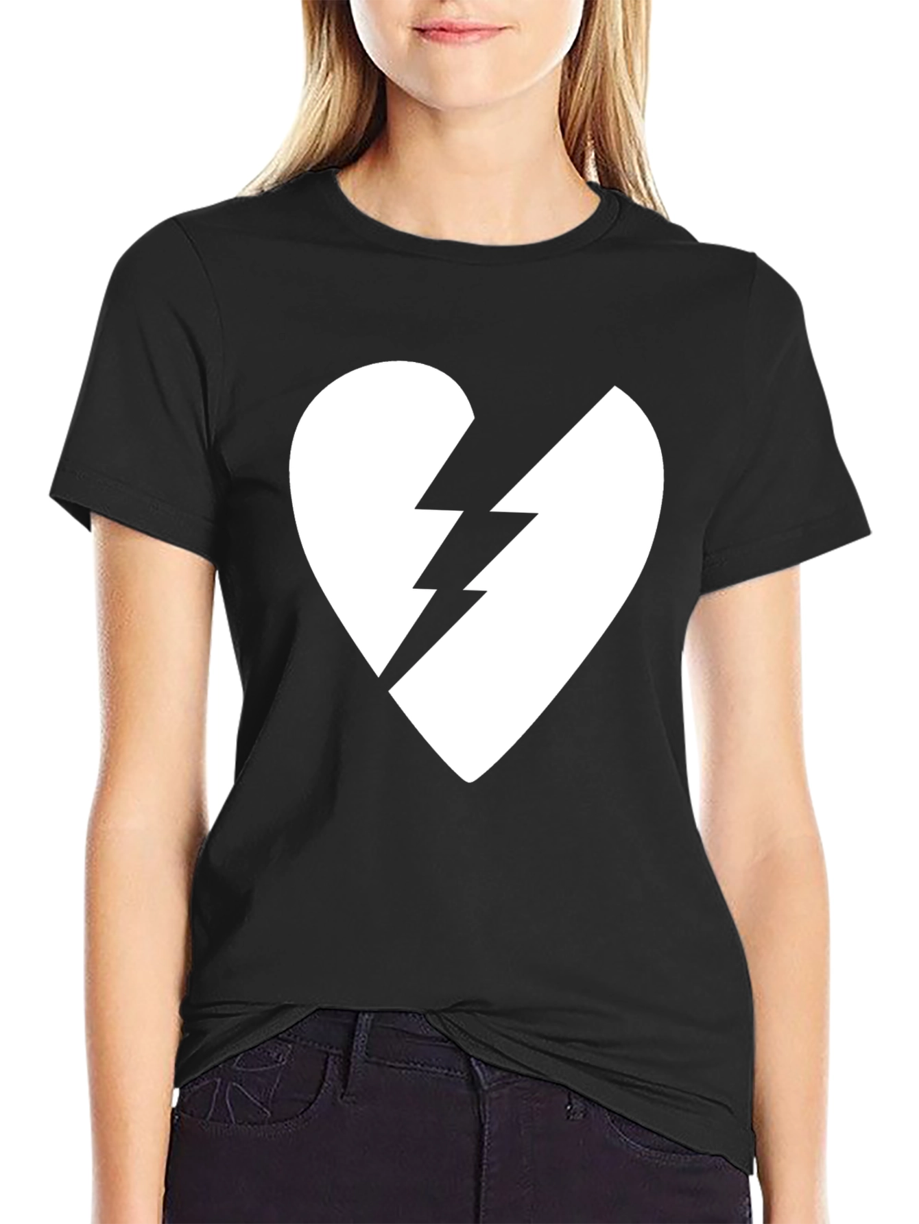 Broken Heart Lightning Bolt Graphic Tee