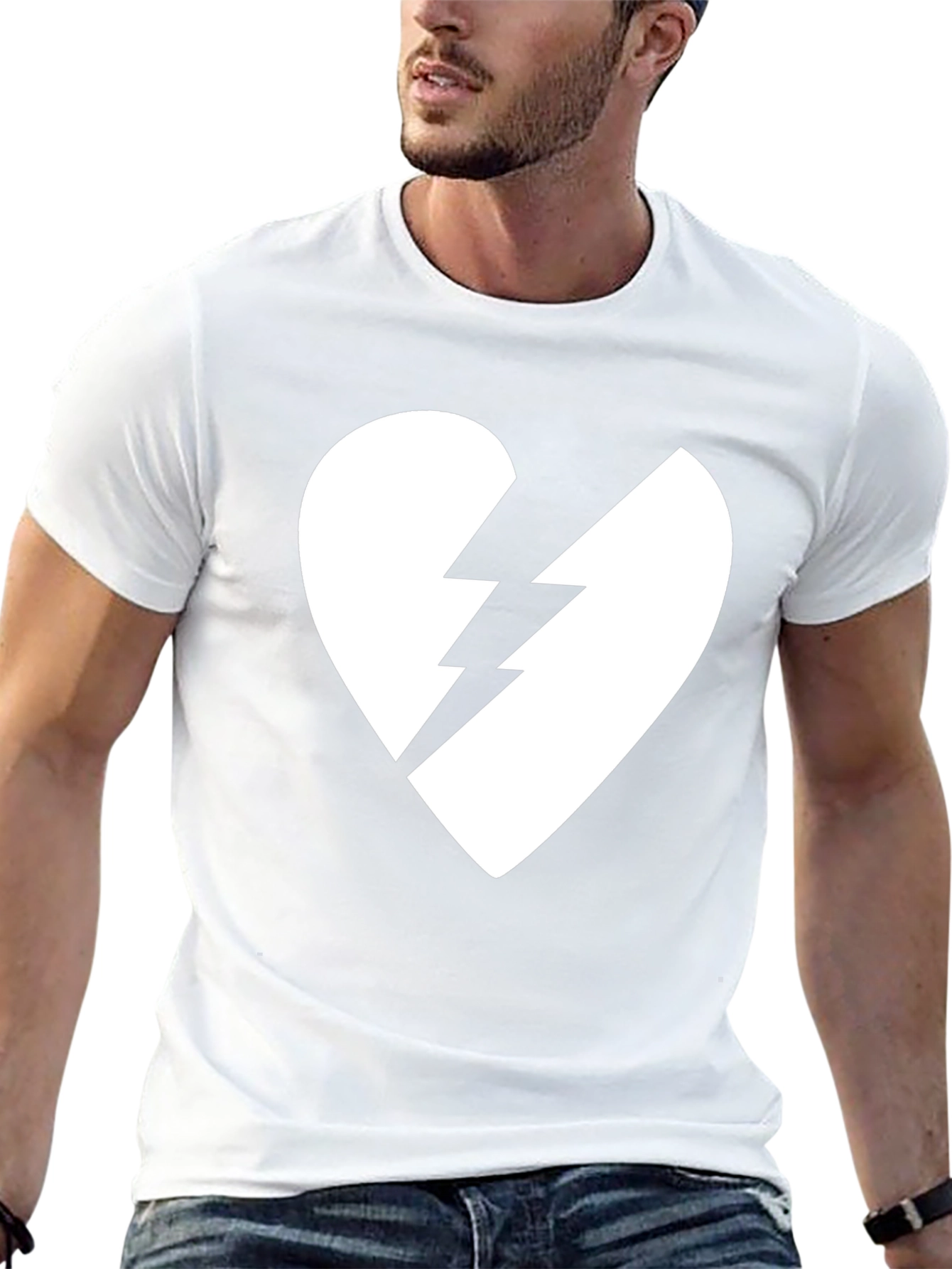 Broken Heart Lightning Bolt Graphic Tee