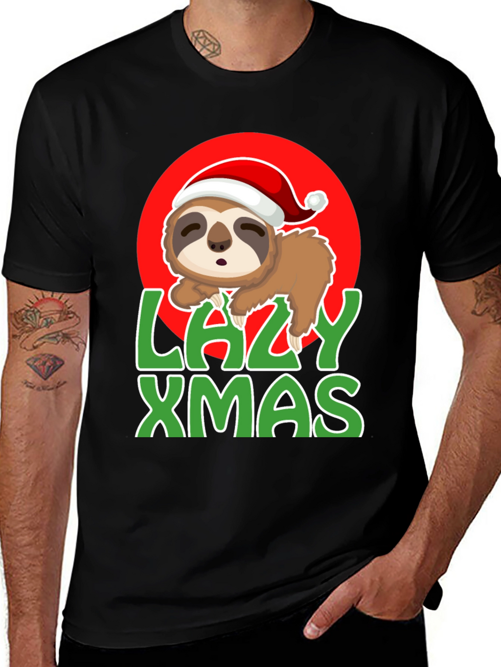 Lazy Xmas Sloth Graphic Tee