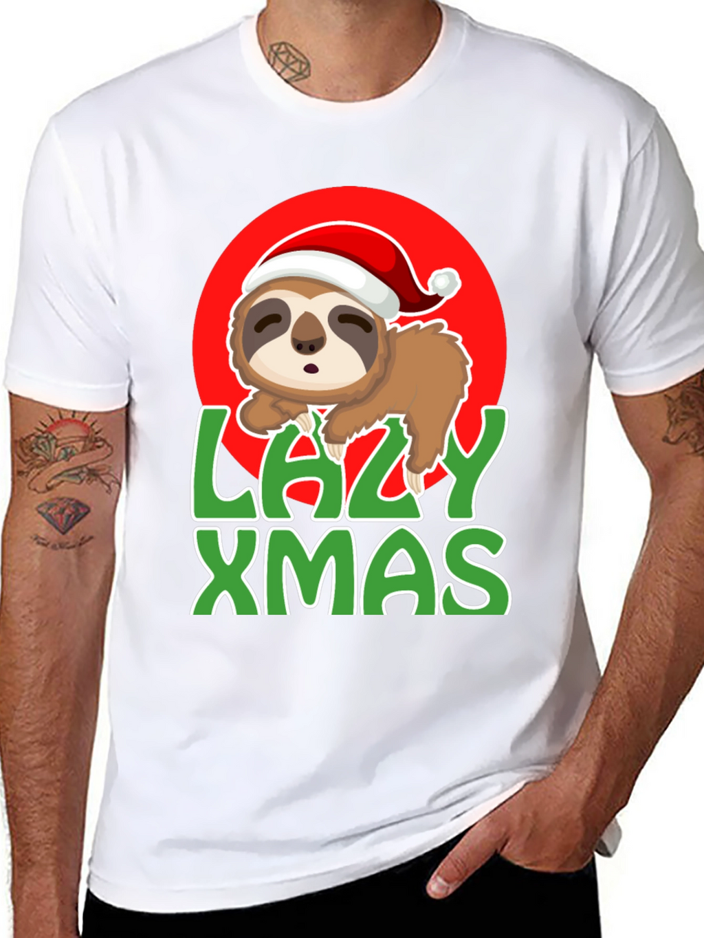 Lazy Xmas Sloth Graphic Tee