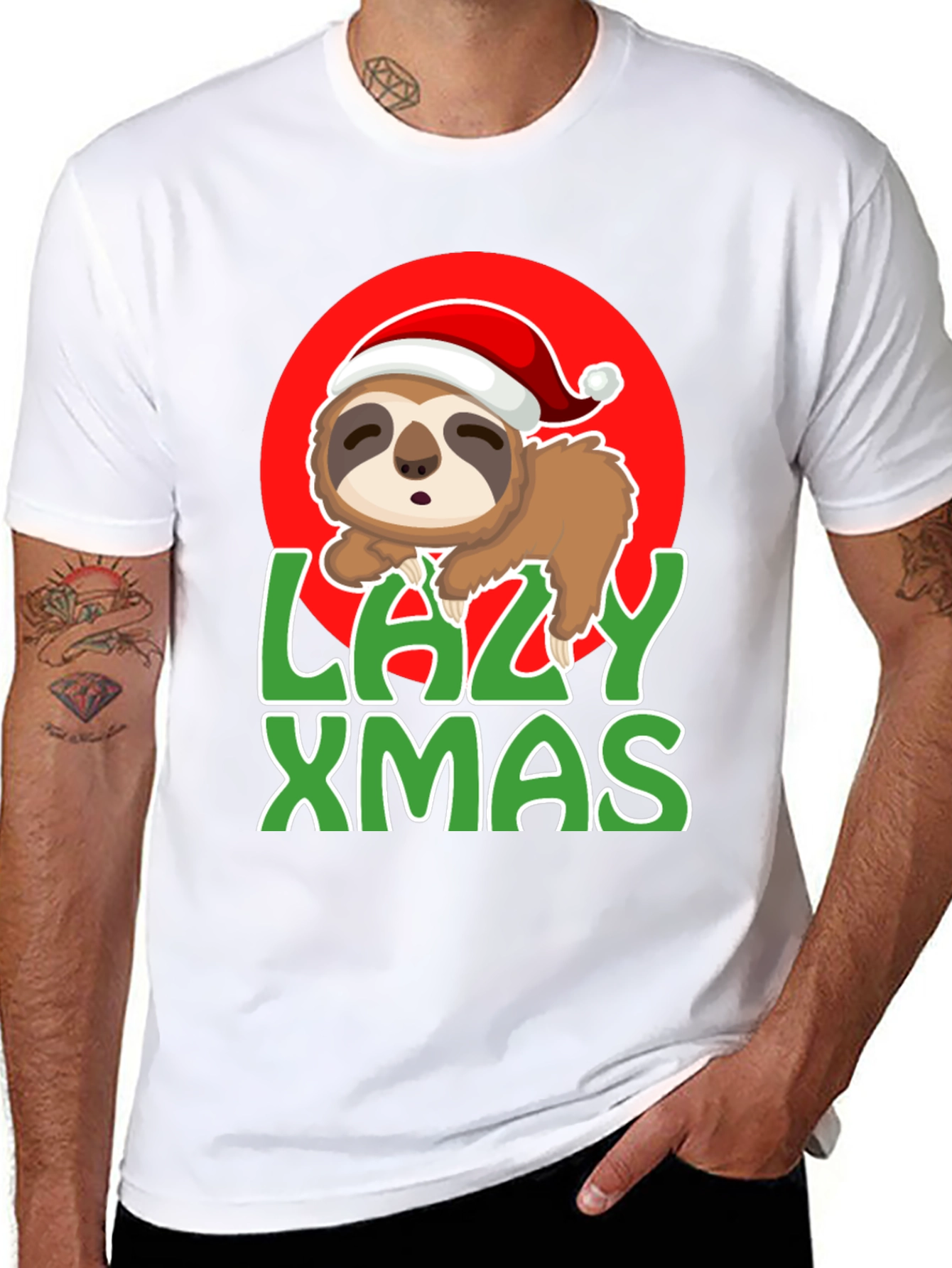 Lazy Xmas Sloth Graphic Tee
