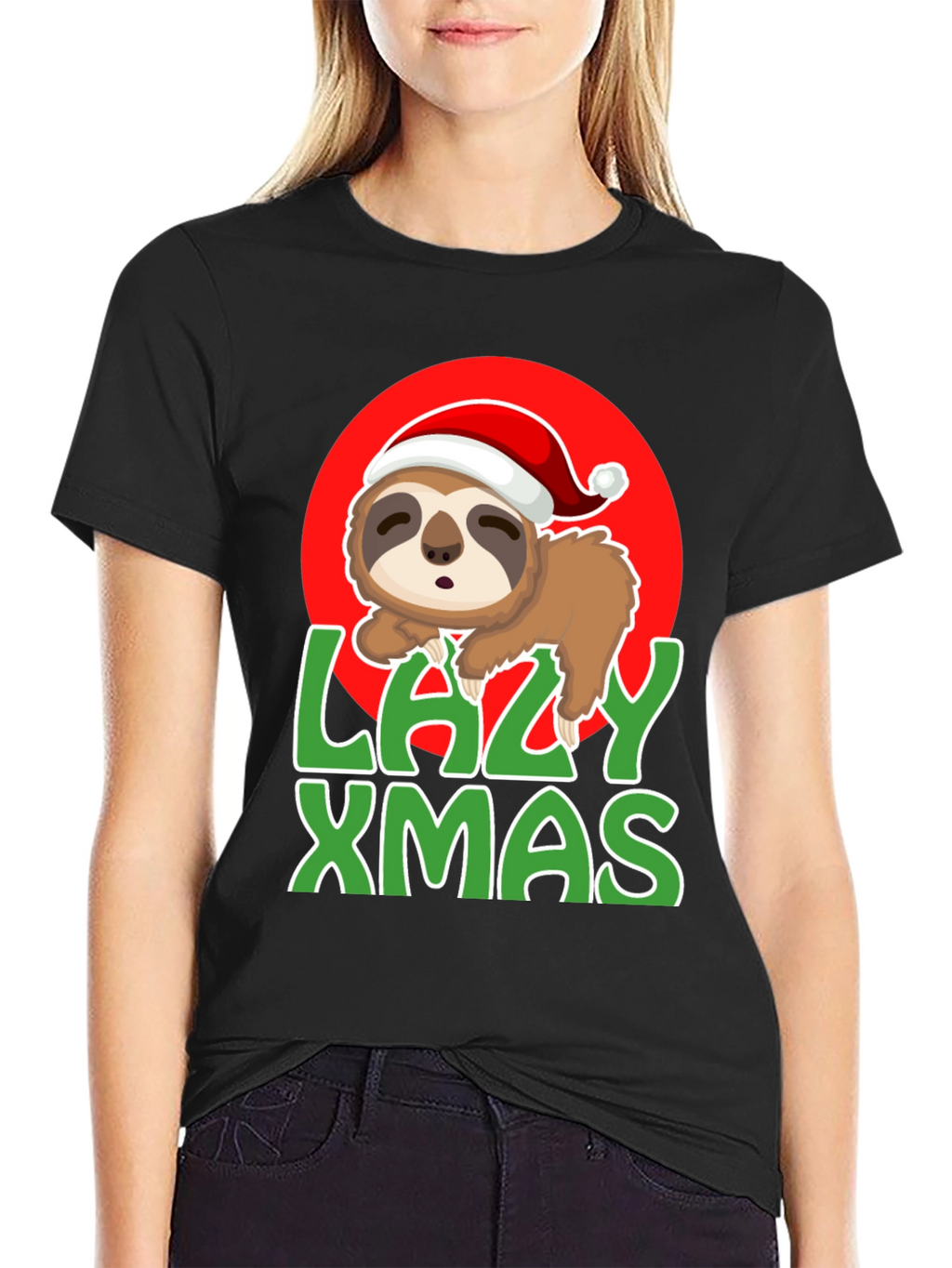 Lazy Xmas Sloth Graphic Tee