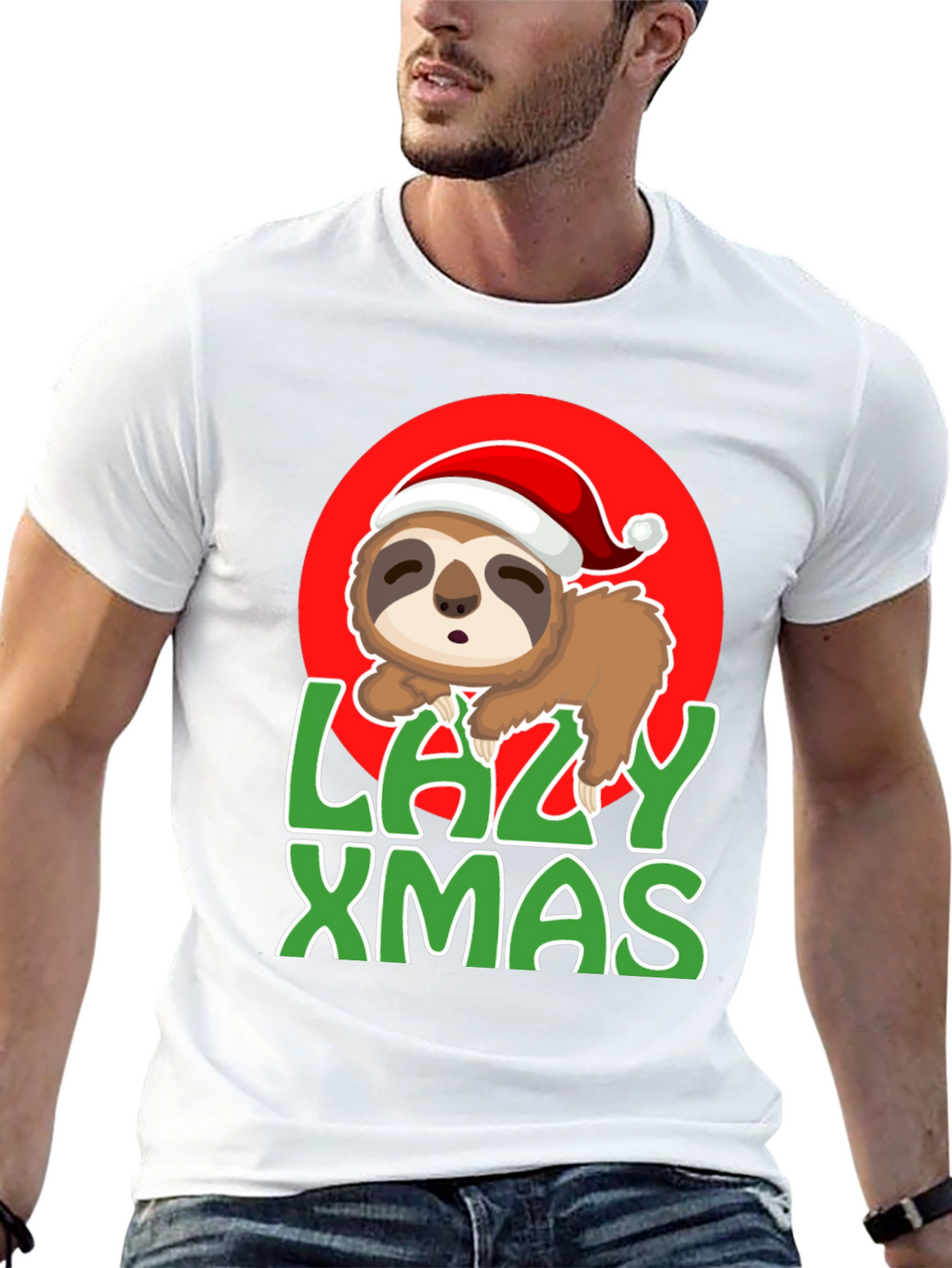Lazy Xmas Sloth Graphic Tee