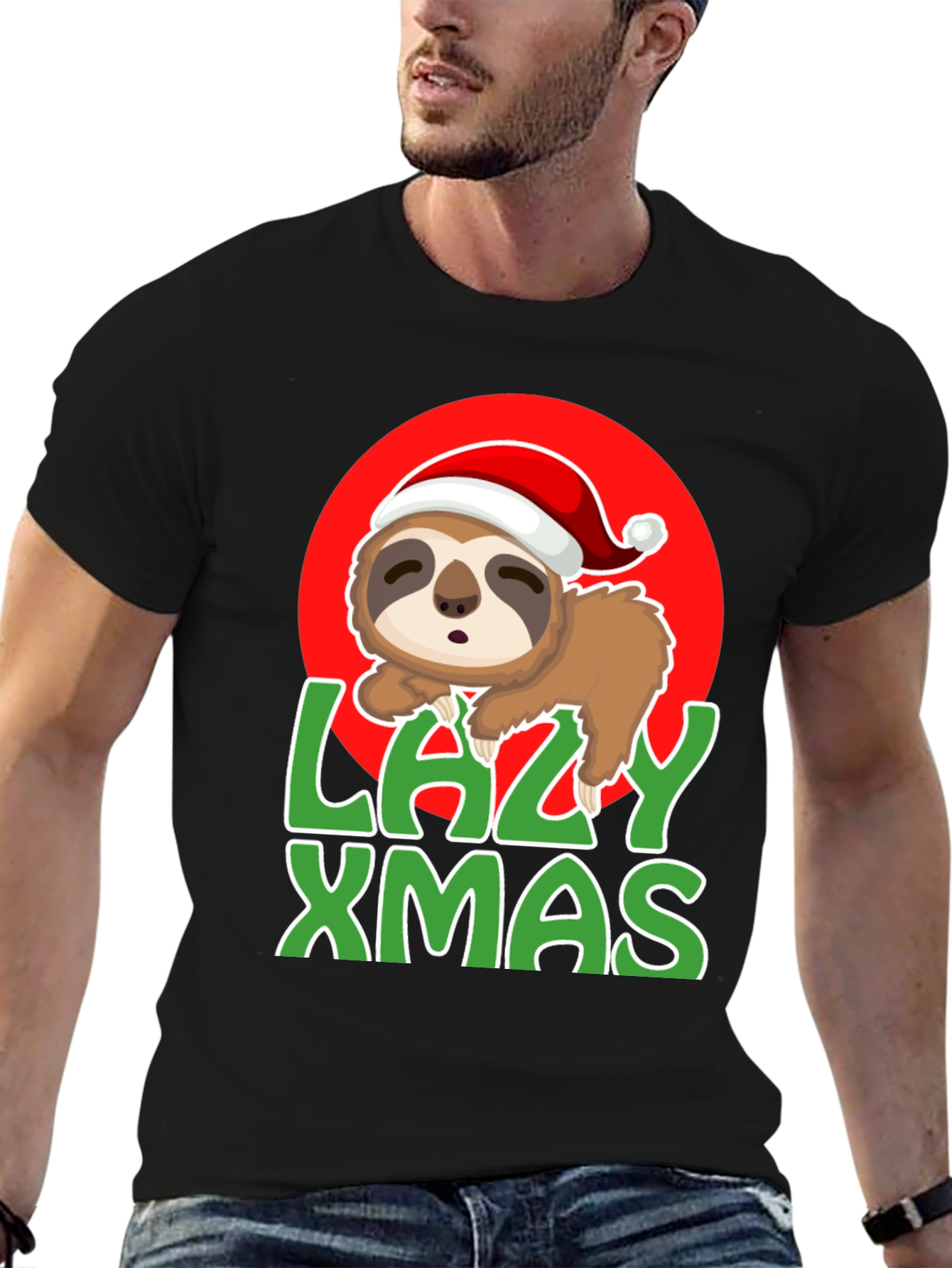 Lazy Xmas Sloth Graphic Tee