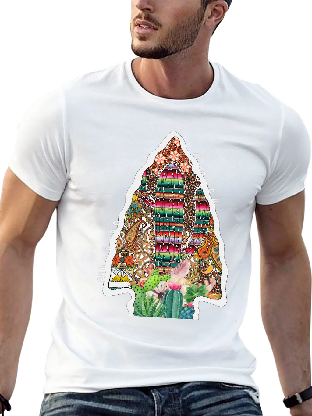 Aztec Arrowhead Cactus Graphic Tee