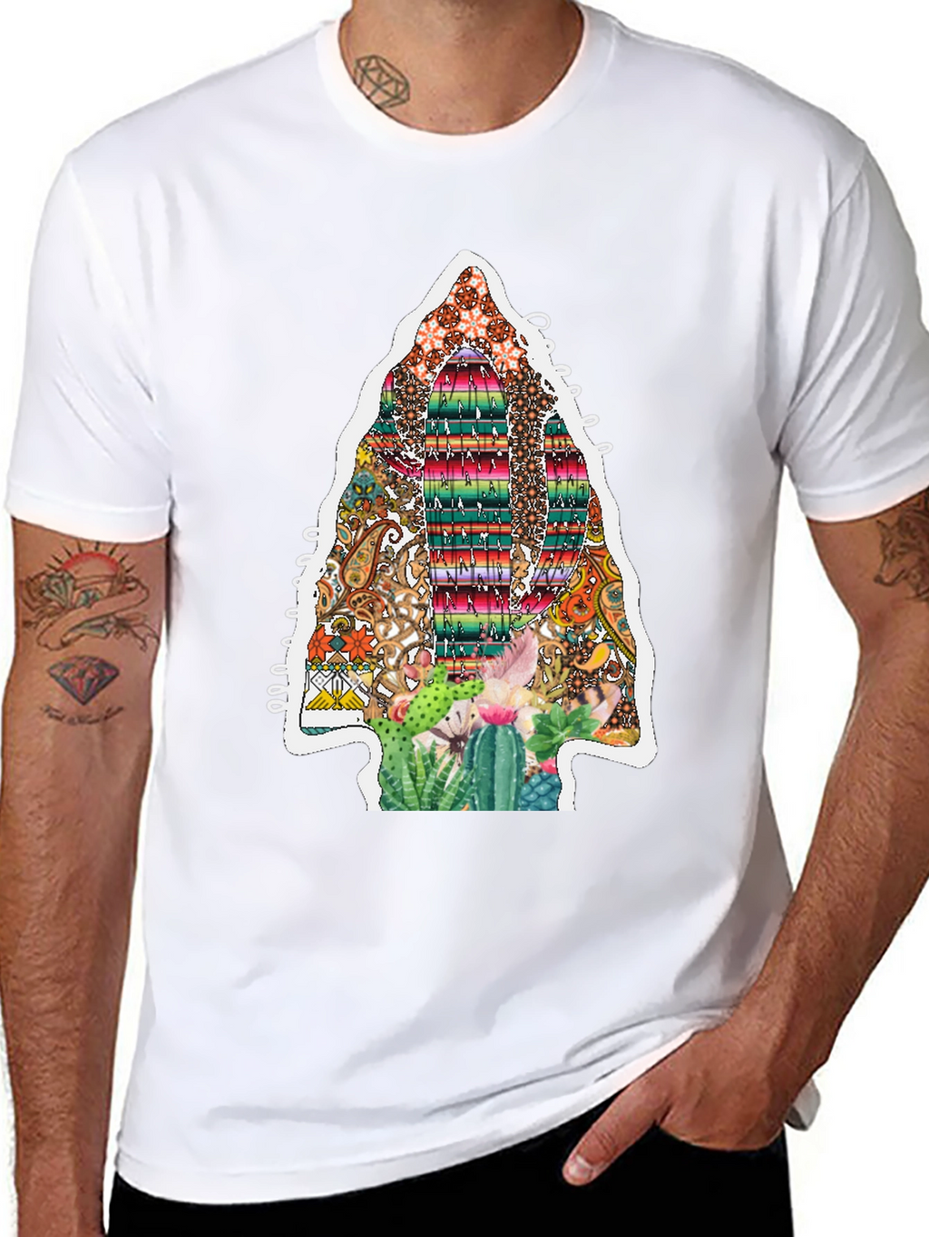 Aztec Arrowhead Cactus Graphic Tee