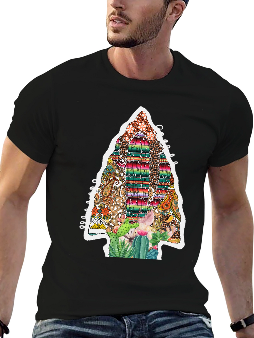 Aztec Arrowhead Cactus Graphic Tee