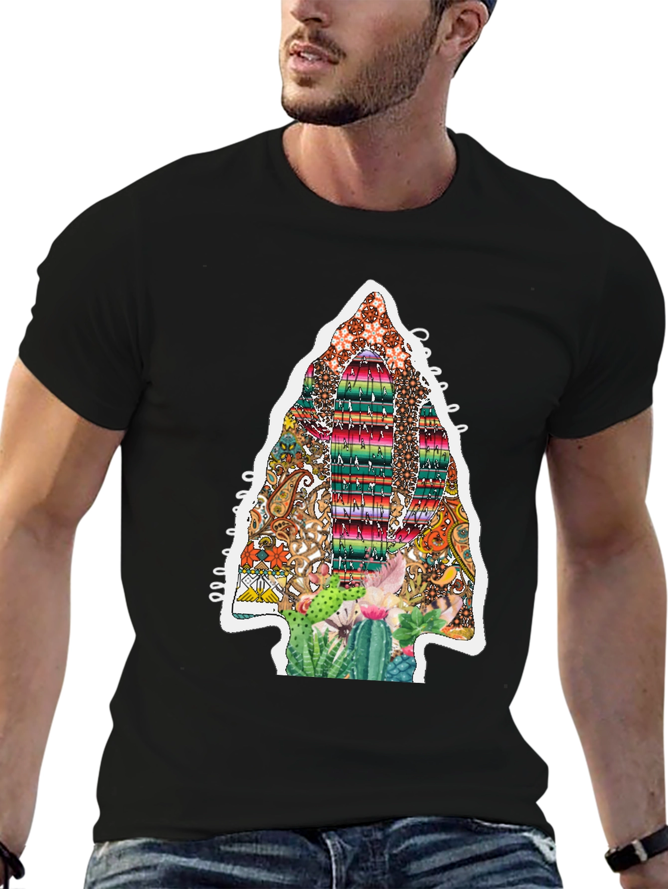 Aztec Arrowhead Cactus Graphic Tee