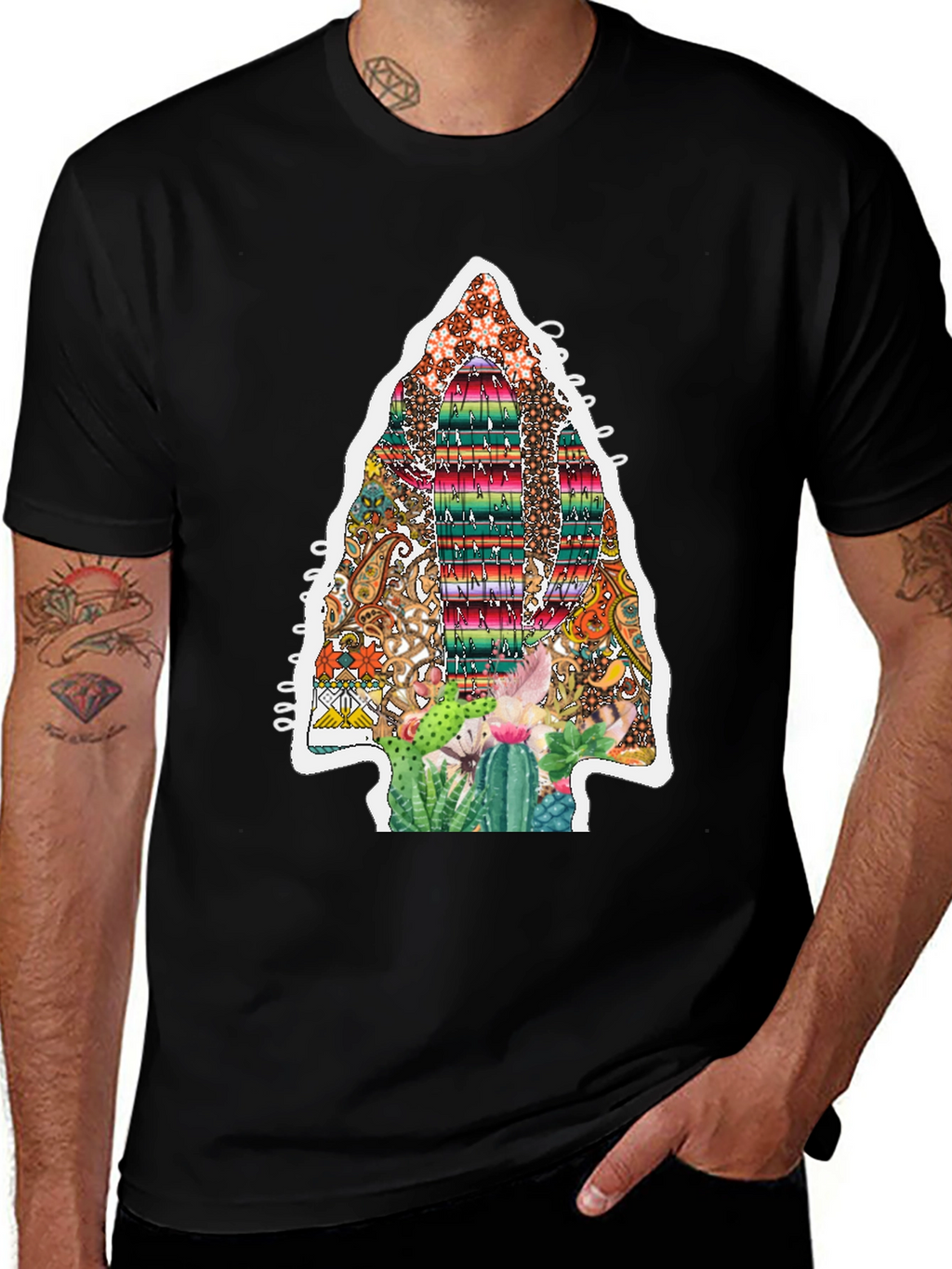 Aztec Arrowhead Cactus Graphic Tee