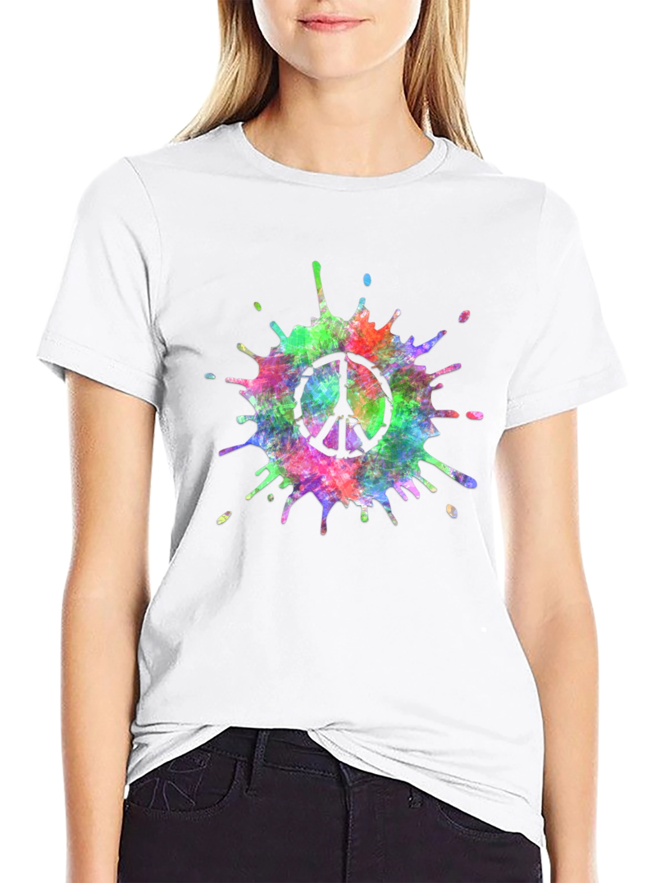 Peace Sign Tie-Dye Splash T-Shirt