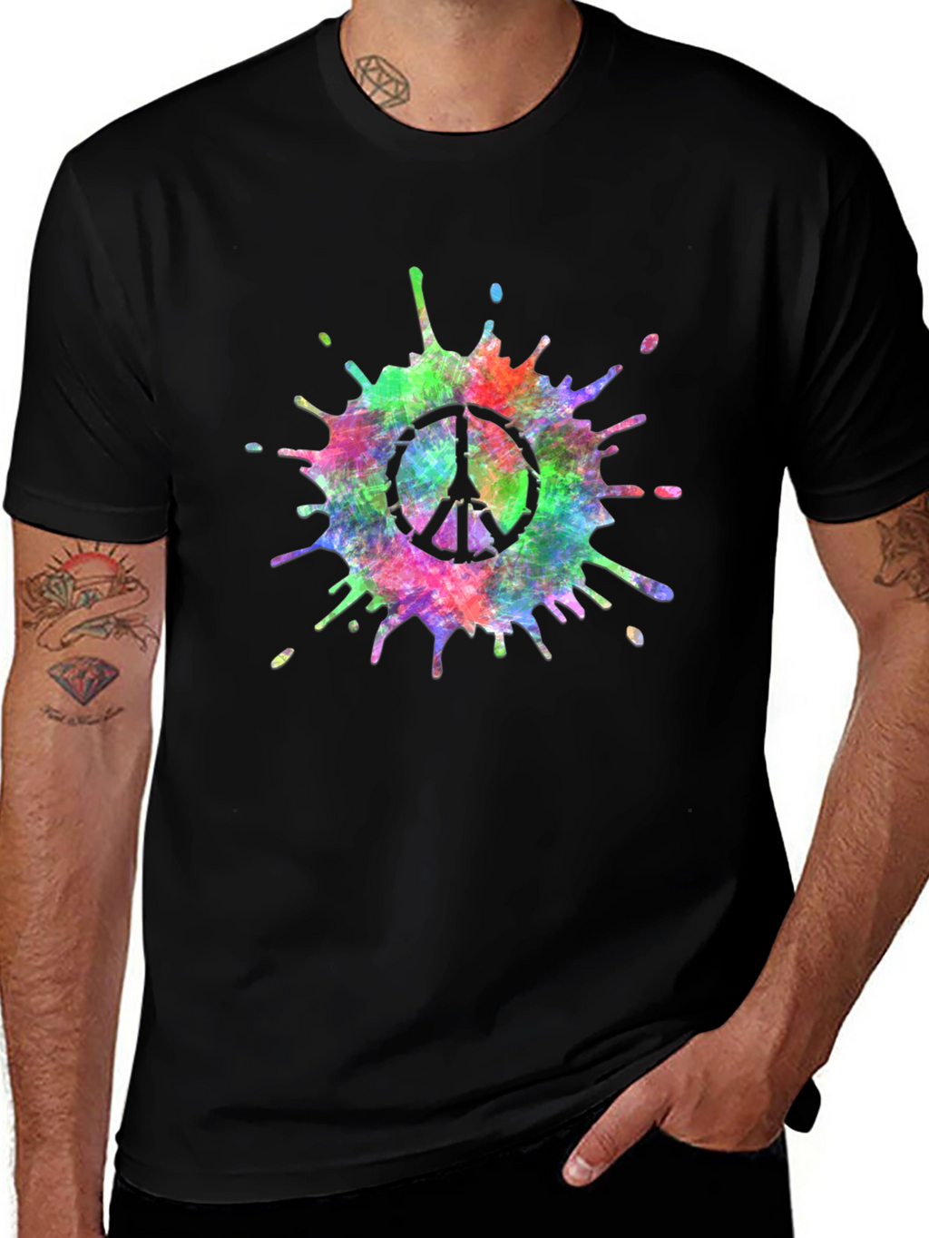 Peace Sign Tie-Dye Splash T-Shirt