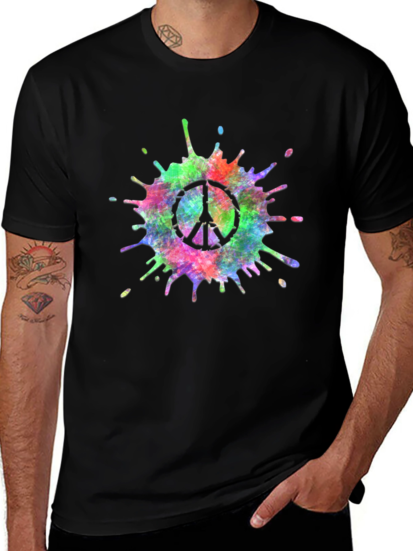 Peace Sign Tie-Dye Splash T-Shirt