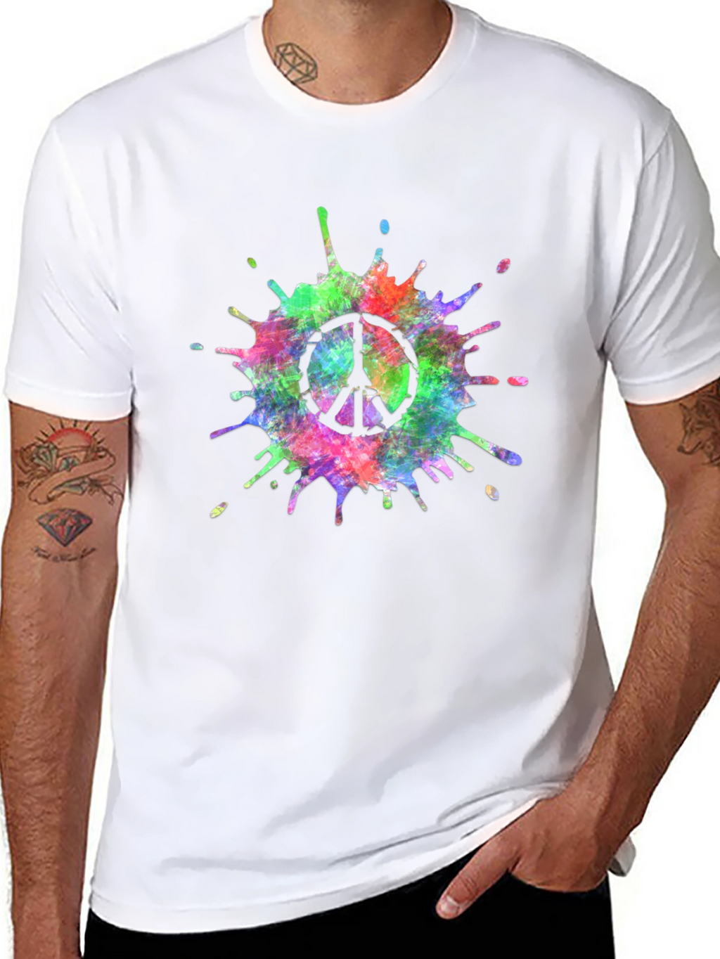 Peace Sign Tie-Dye Splash T-Shirt