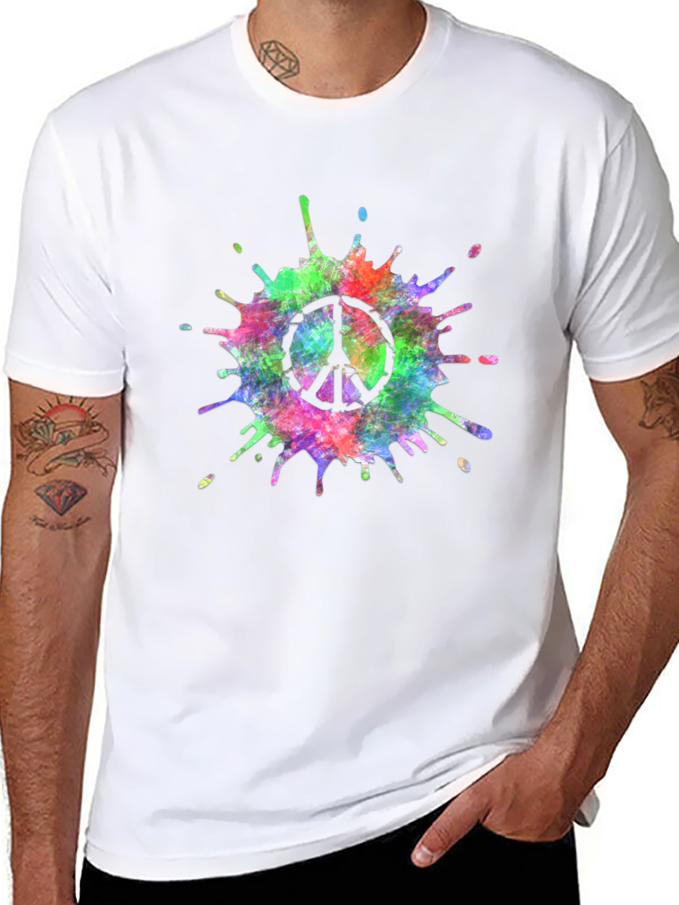 Peace Sign Tie-Dye Splash T-Shirt
