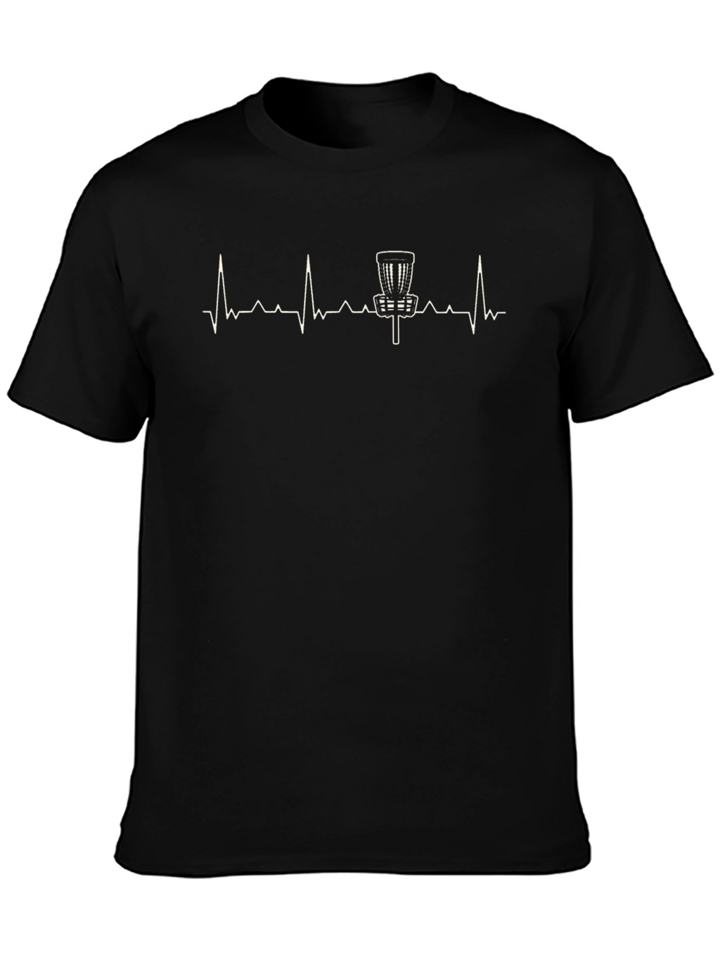 Disc Golf Heartbeat T-Shirt - Black