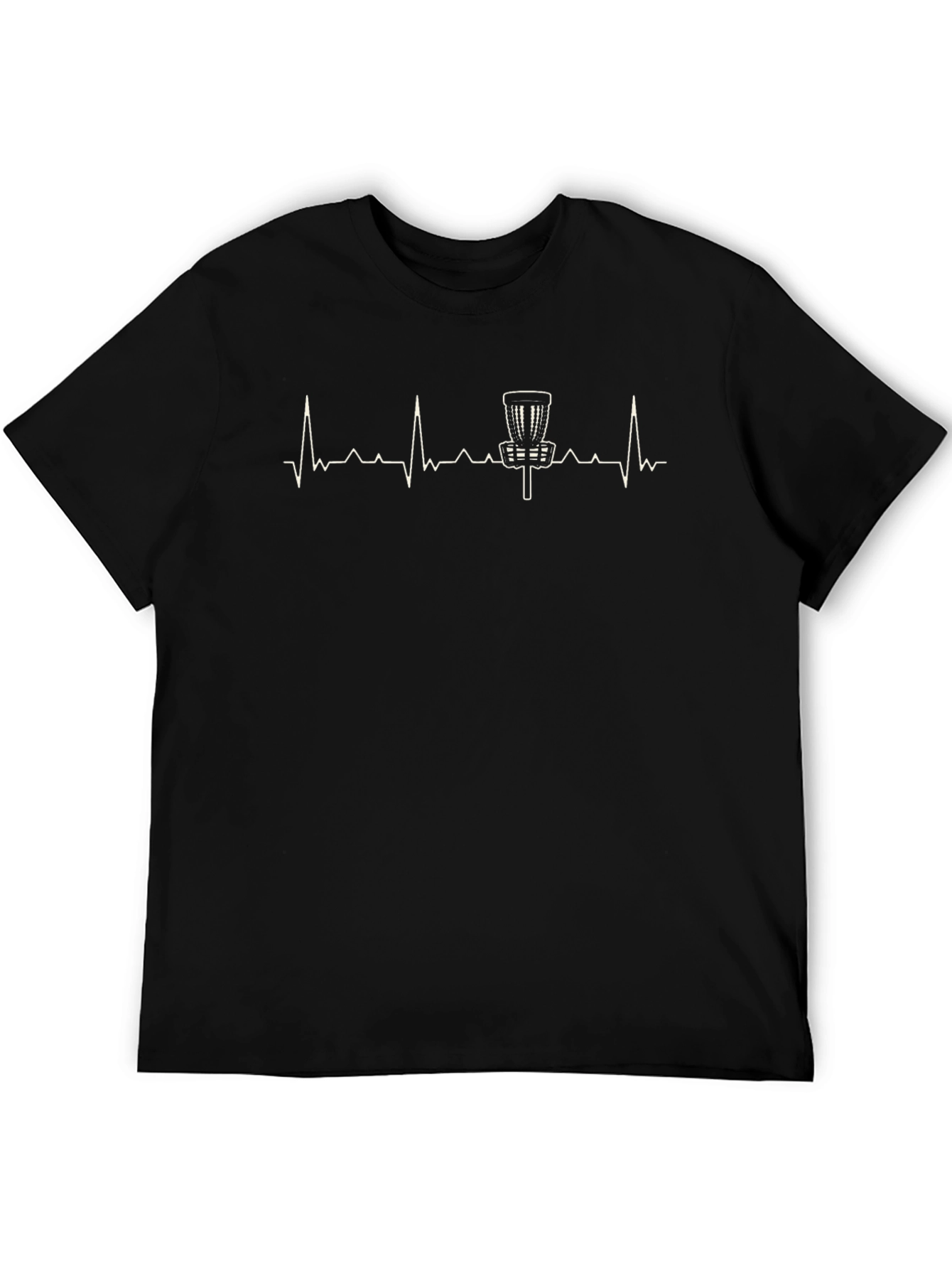 Disc Golf Heartbeat T-Shirt - Black
