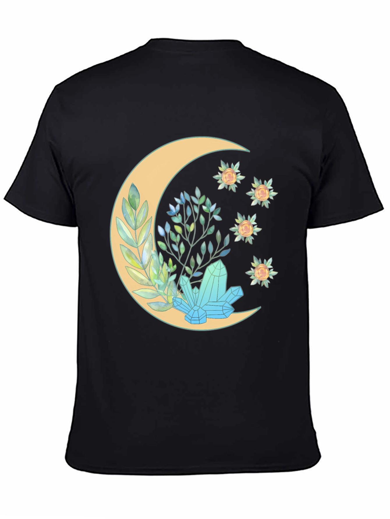 Crescent Moon Crystal Graphic T-Shirt