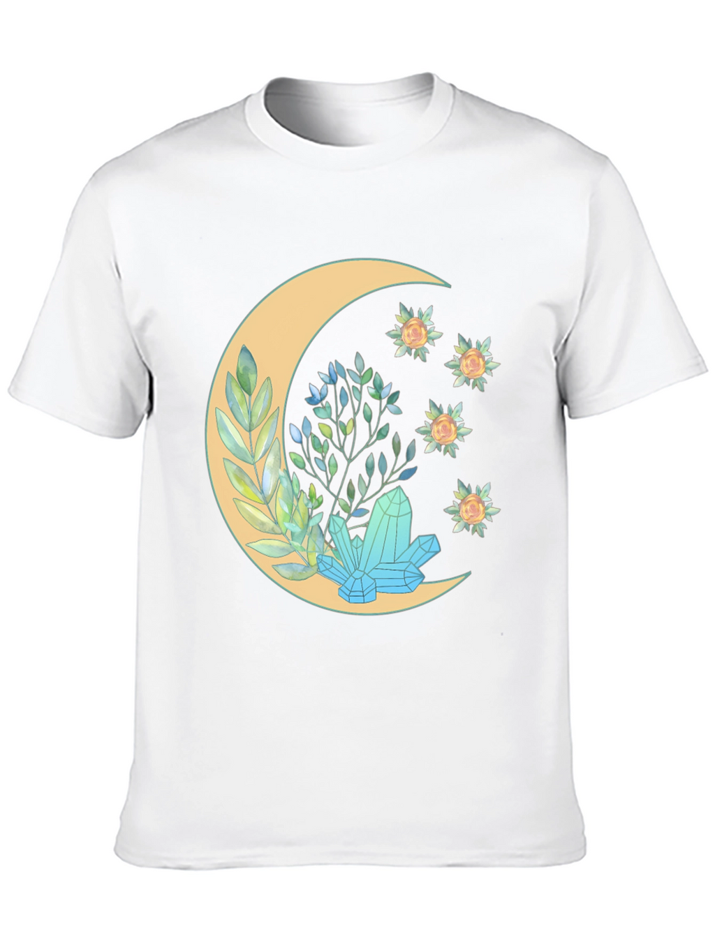 Crescent Moon Crystal Graphic T-Shirt