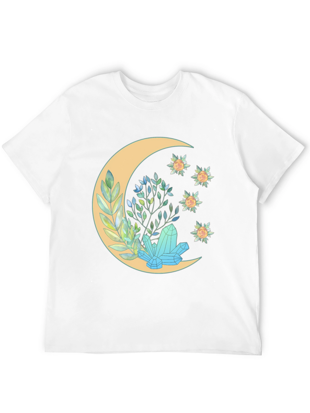 Crescent Moon Crystal Graphic T-Shirt