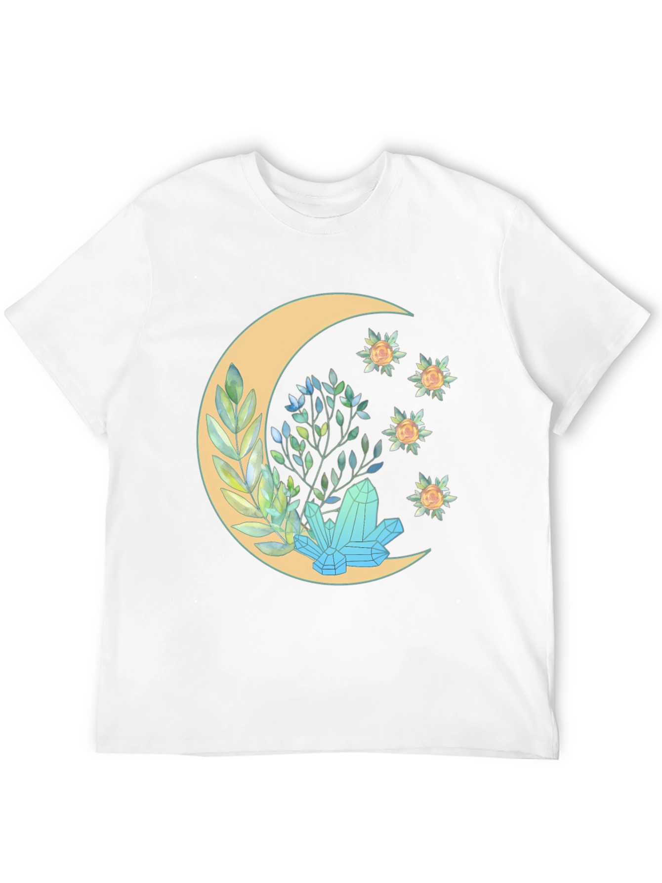Crescent Moon Crystal Graphic T-Shirt
