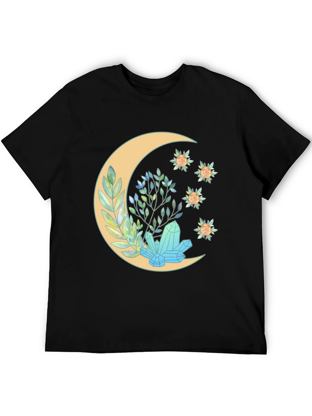 Crescent Moon Crystal Graphic T-Shirt
