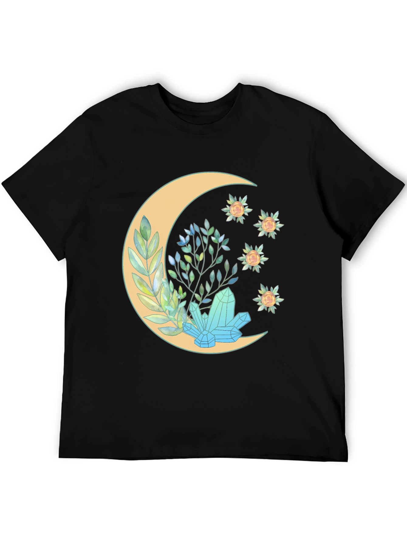 Crescent Moon Crystal Graphic T-Shirt