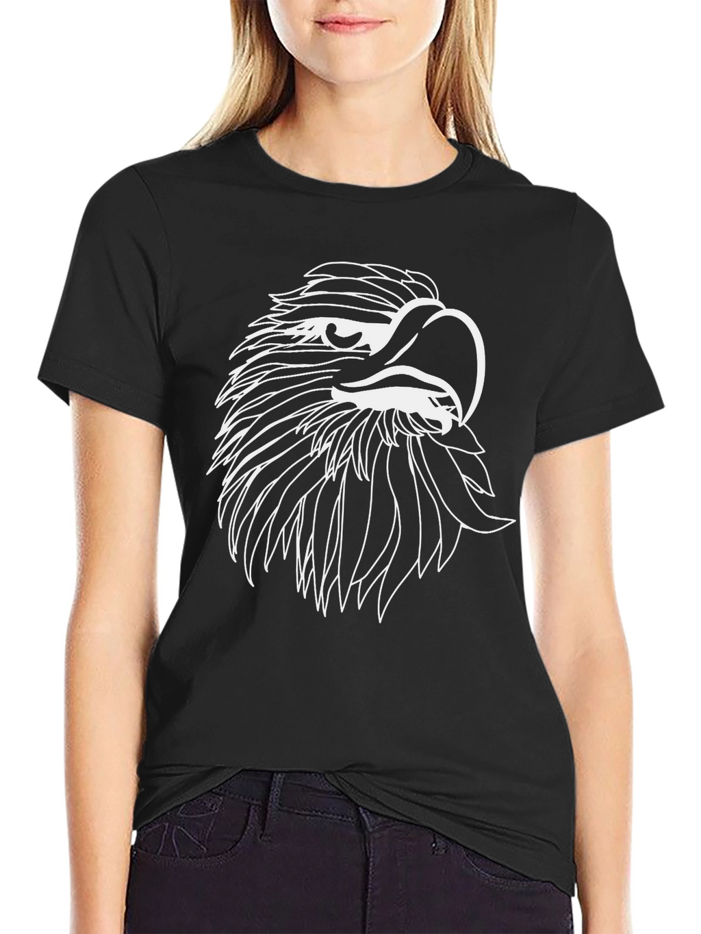 Mens Black Eagle Graphic T-Shirt