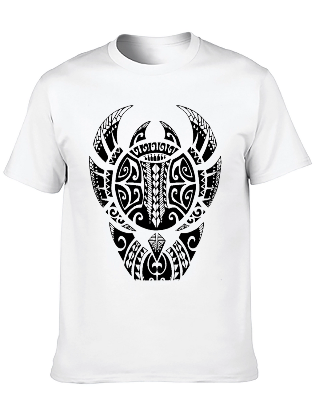 Tribal Turtle Graphic Print Black T-Shirt