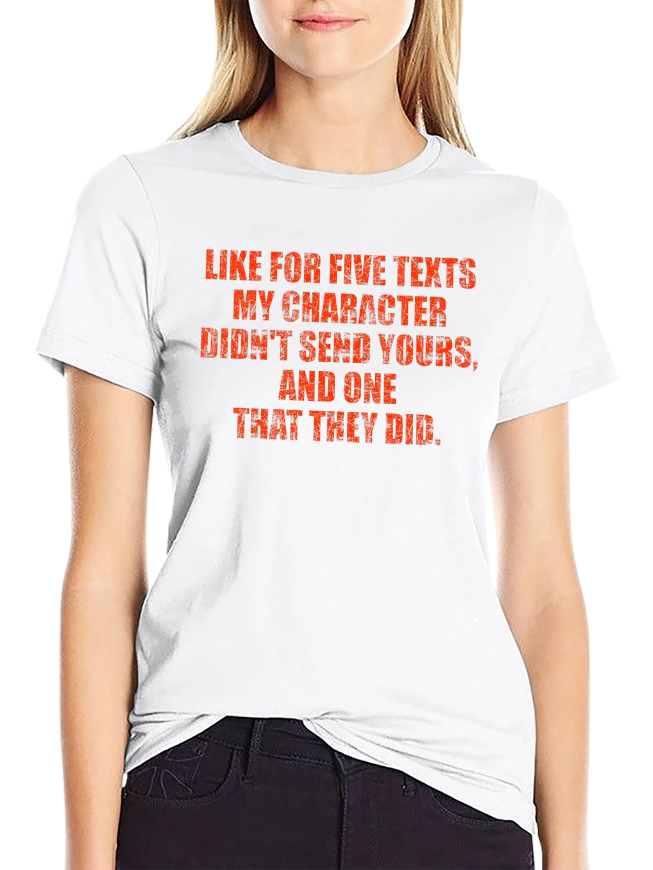Humorous Graphic Tee: Character Texts