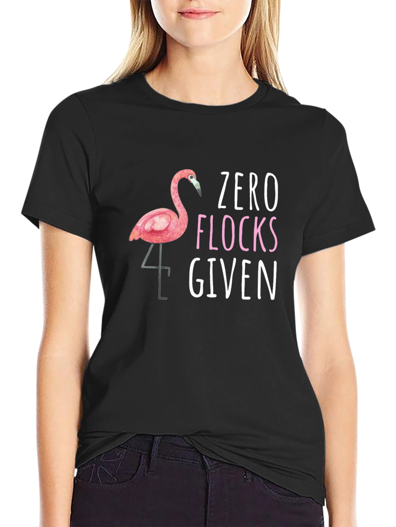 Zero Flocks Given T-Shirt Funny Flamingo Tee