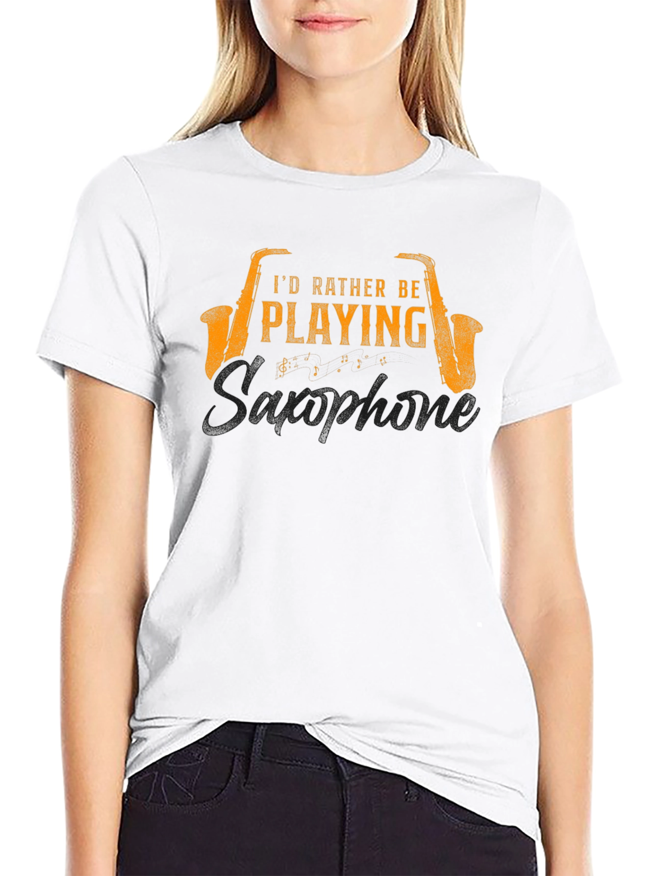 Saxophone Player Black T-Shirt - Musician Gift
