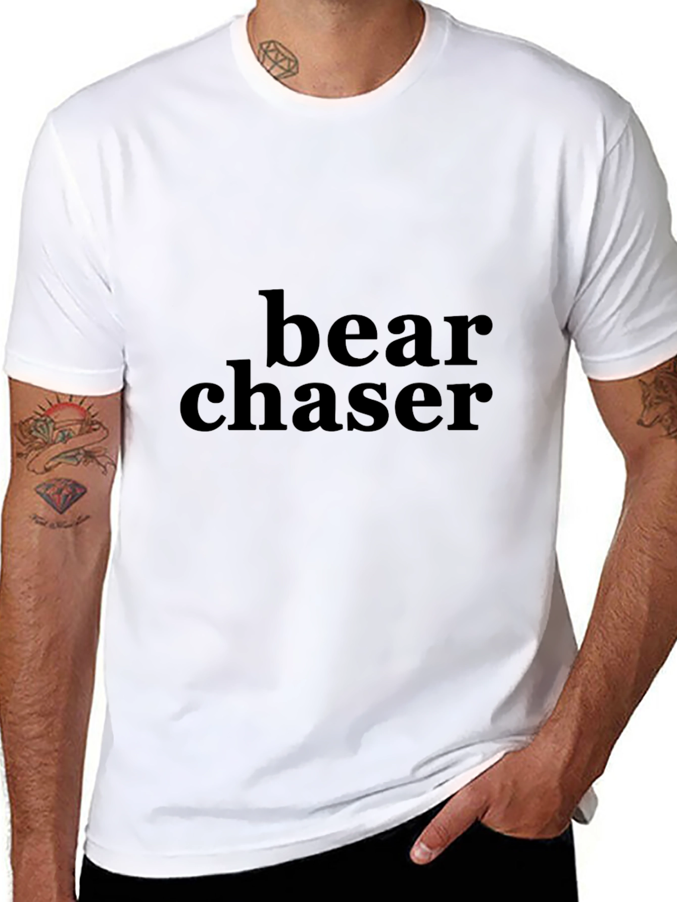 Bear Chaser Graphic Tee - Black Classic Fit