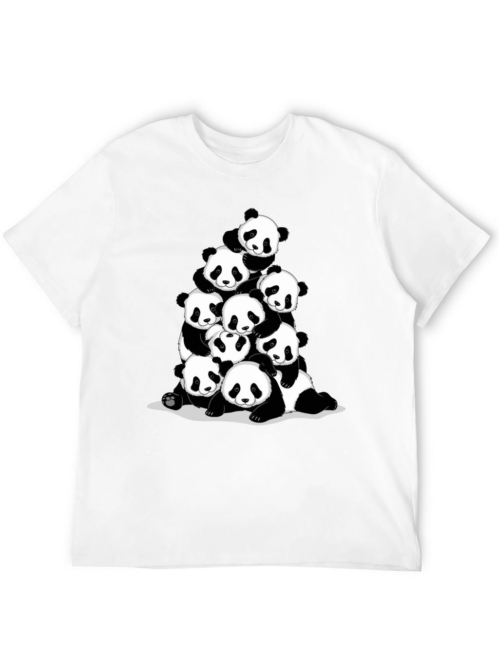 Panda Pile Black T-Shirt